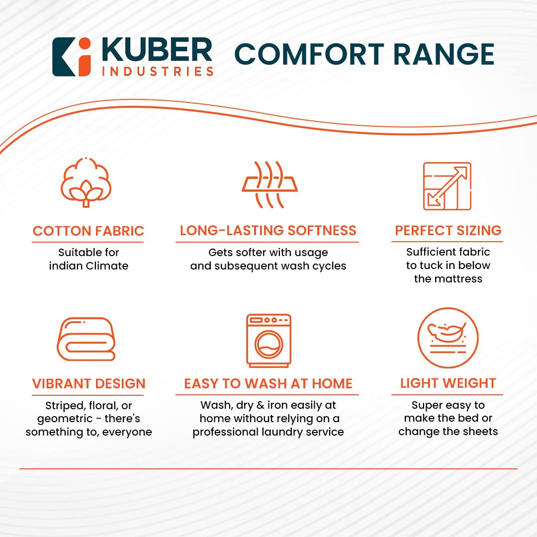 Kuber Industries Double Bedsheet (228 * 254 cm) | Cotton 120 TC Luxury Printed Soft & Lightweight Bedsheet for Double Bed with 2 Pillow Covers (Brown) | Stylish and Comfortable Bedding Set