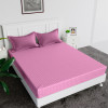 Kuber Industries Double Bedsheet with 2 Pillow Covers | 144 TC Glace Cotton Bedsheet | Satin Striped Bedsheet for Home | Hotel | Bedroom | 90x100 Inch | Pink