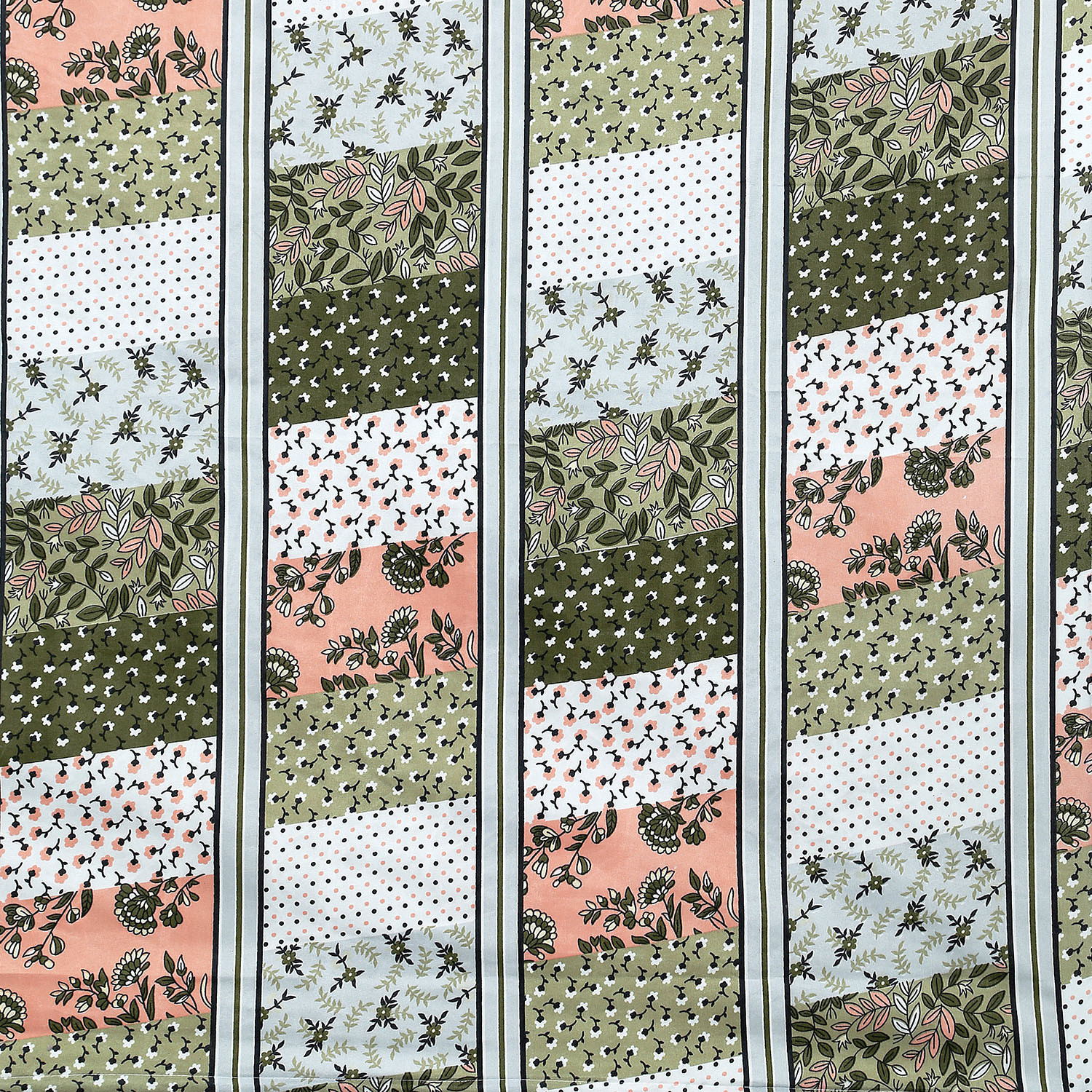 Kuber Industries Double Bedsheet with 2 Pillow Covers | 144 TC Glace Cotton Flower Check Print Bedsheet For Living Room | Bedroom | 90x100 Inch | Green