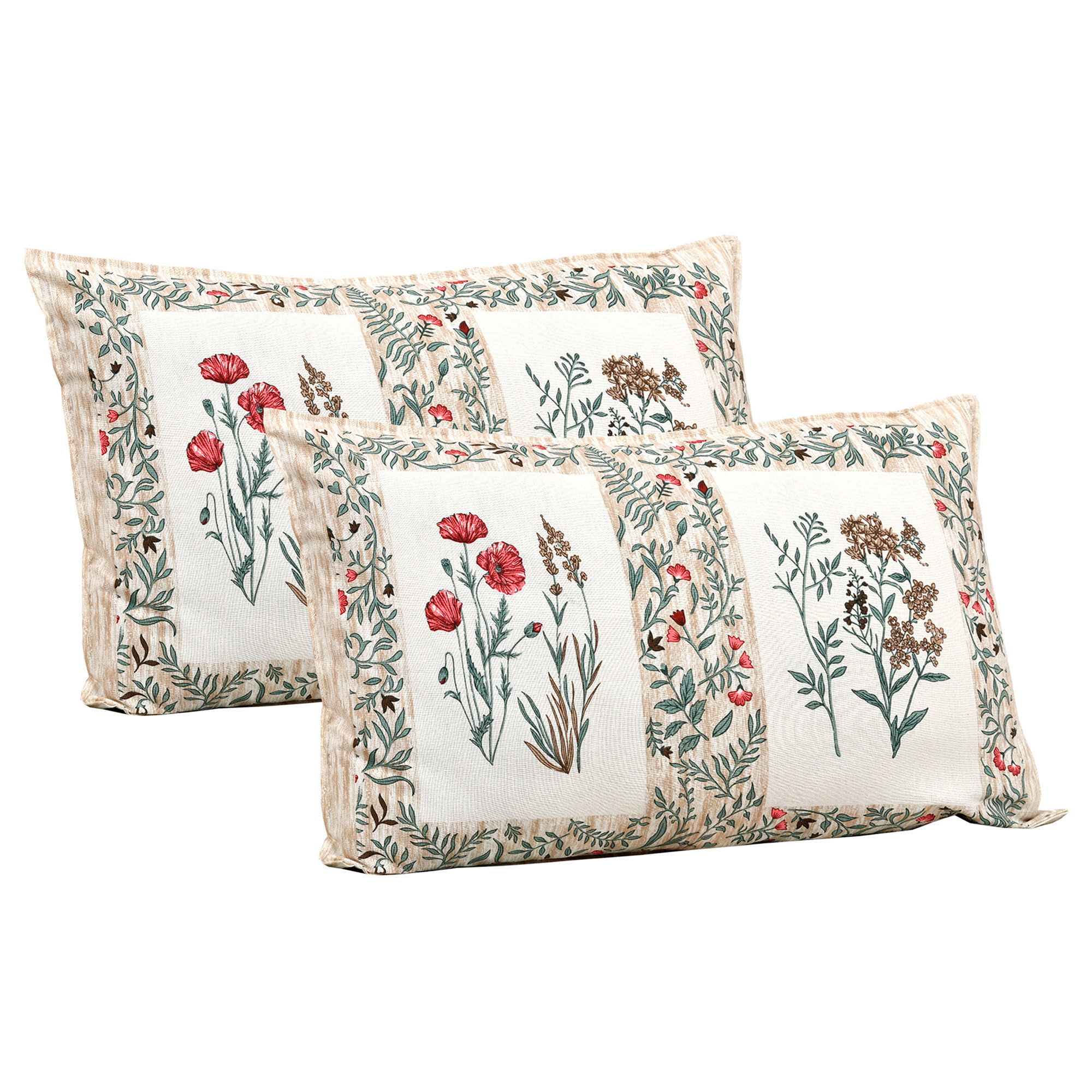 Kuber Industries Double Bedsheet with 2 Pillow Covers  160 TC Premium Cotton Bedsheet for Double Bed  Bedsheet for Living Room-Home  Hotels  Dezier Check Flower  90x108 Inch  Beige