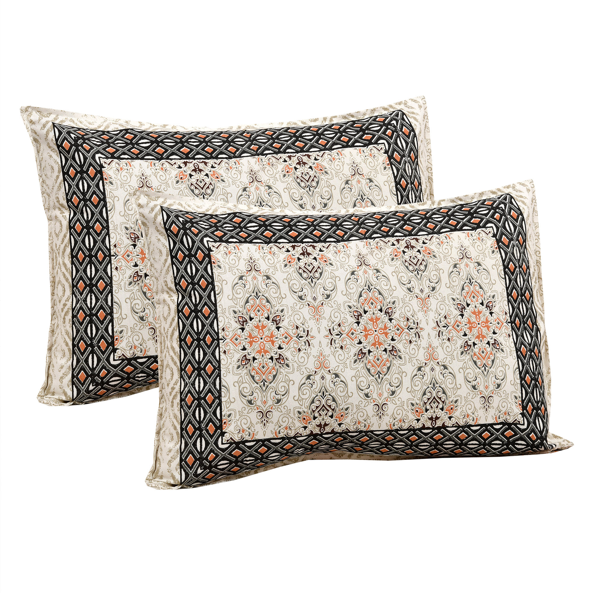 Kuber Industries Double Bedsheet with 2 Pillow Covers  160 TC Premium Cotton Bedsheet for Double Bed  Bedsheet for Living Room-Home  Hotels  Dezier Carpet Print  90x108 Inch  Green