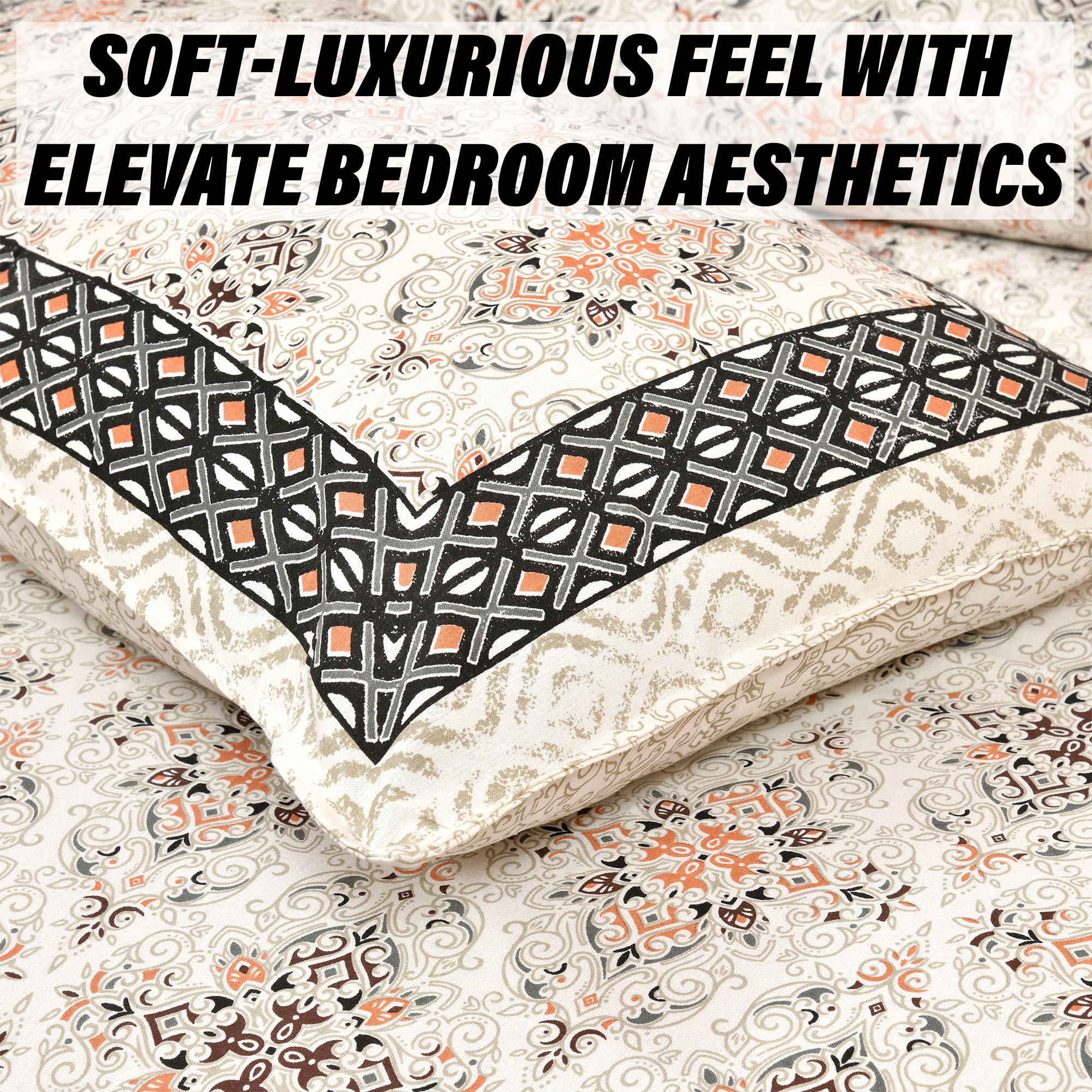 Kuber Industries Double Bedsheet with 2 Pillow Covers  160 TC Premium Cotton Bedsheet for Double Bed  Bedsheet for Living Room-Home  Hotels  Dezier Carpet Print  90x108 Inch  Green