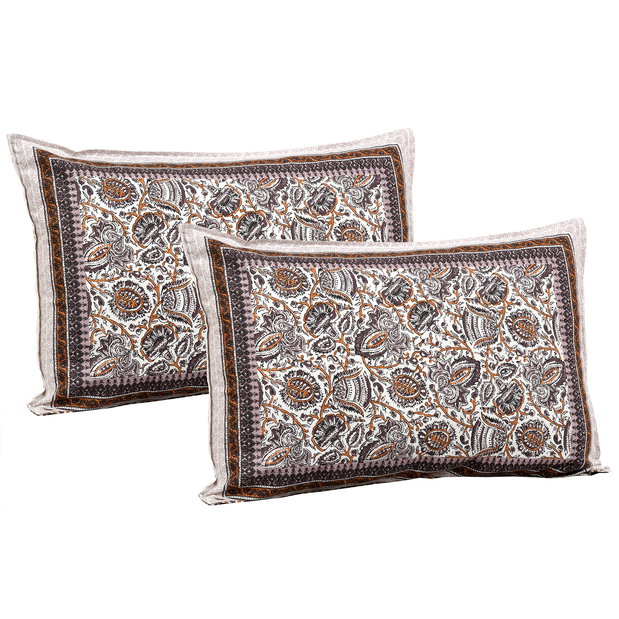 Kuber Industries Double Bedsheet with 2 Pillow Covers  160 TC Premium Cotton Bedsheet for Double Bed  Bedsheet for Living Room-Home  Hotels  Dezier Bell Print  90x108 Inch  Purple