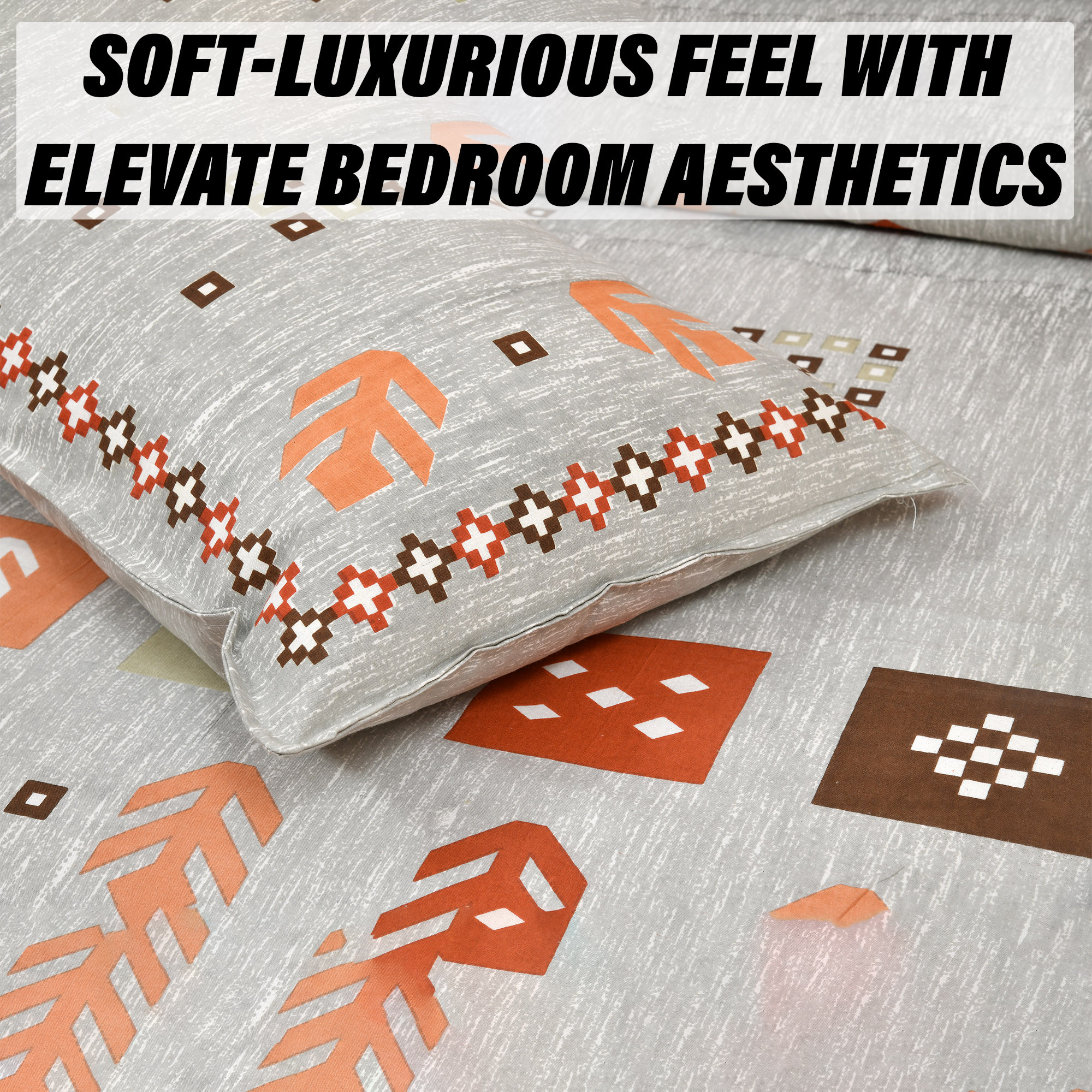 Kuber Industries Double Bedsheet with 2 Pillow Covers  160 TC Premium Cotton Bedsheet for Double Bed  Bedsheet for Living Room-Home  Hotels  Rusty Plus Border  100x108 Inch  Green