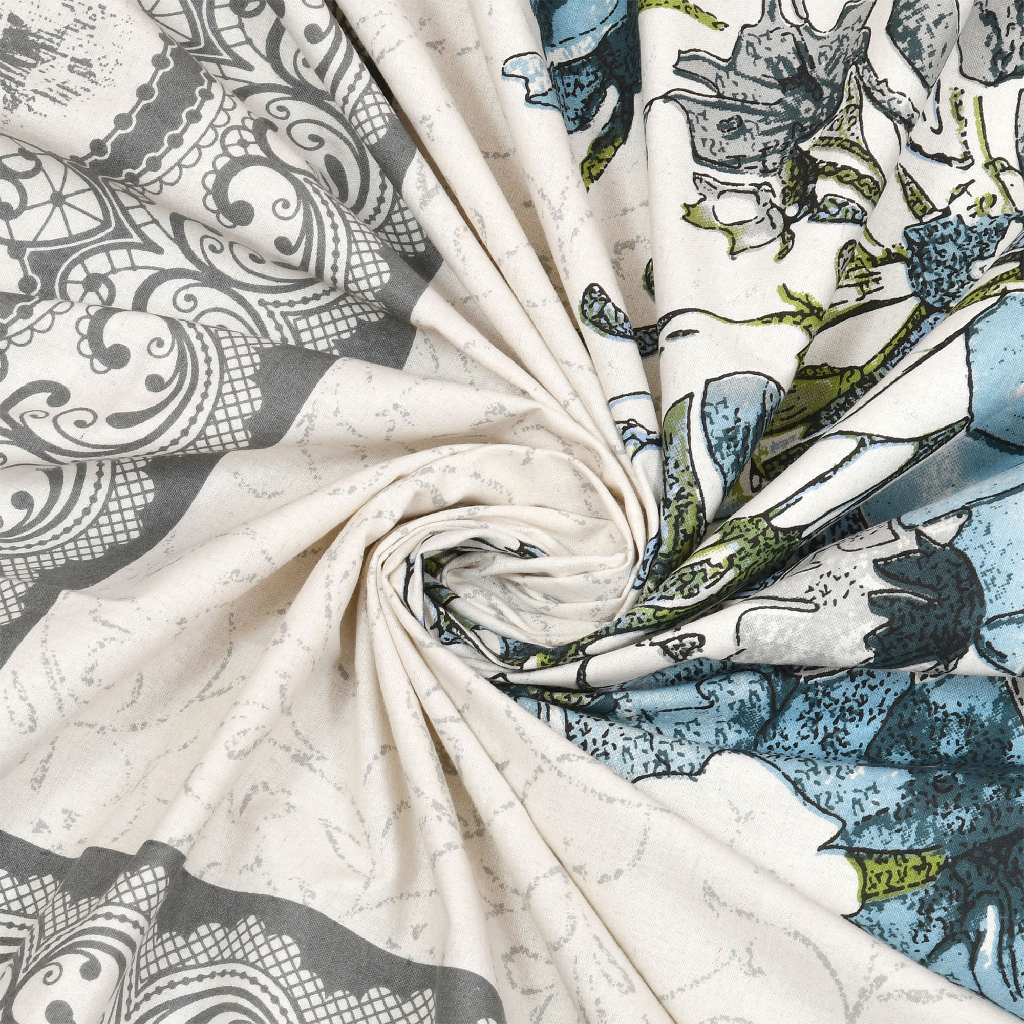 Kuber Industries Double Bedsheet with 2 Pillow Covers  160 TC Premium Cotton Bedsheet for Double Bed  Bedsheet for Living Room-Home  Hotels  Photo Frame Flower Pot  100x108 Inch  Gray