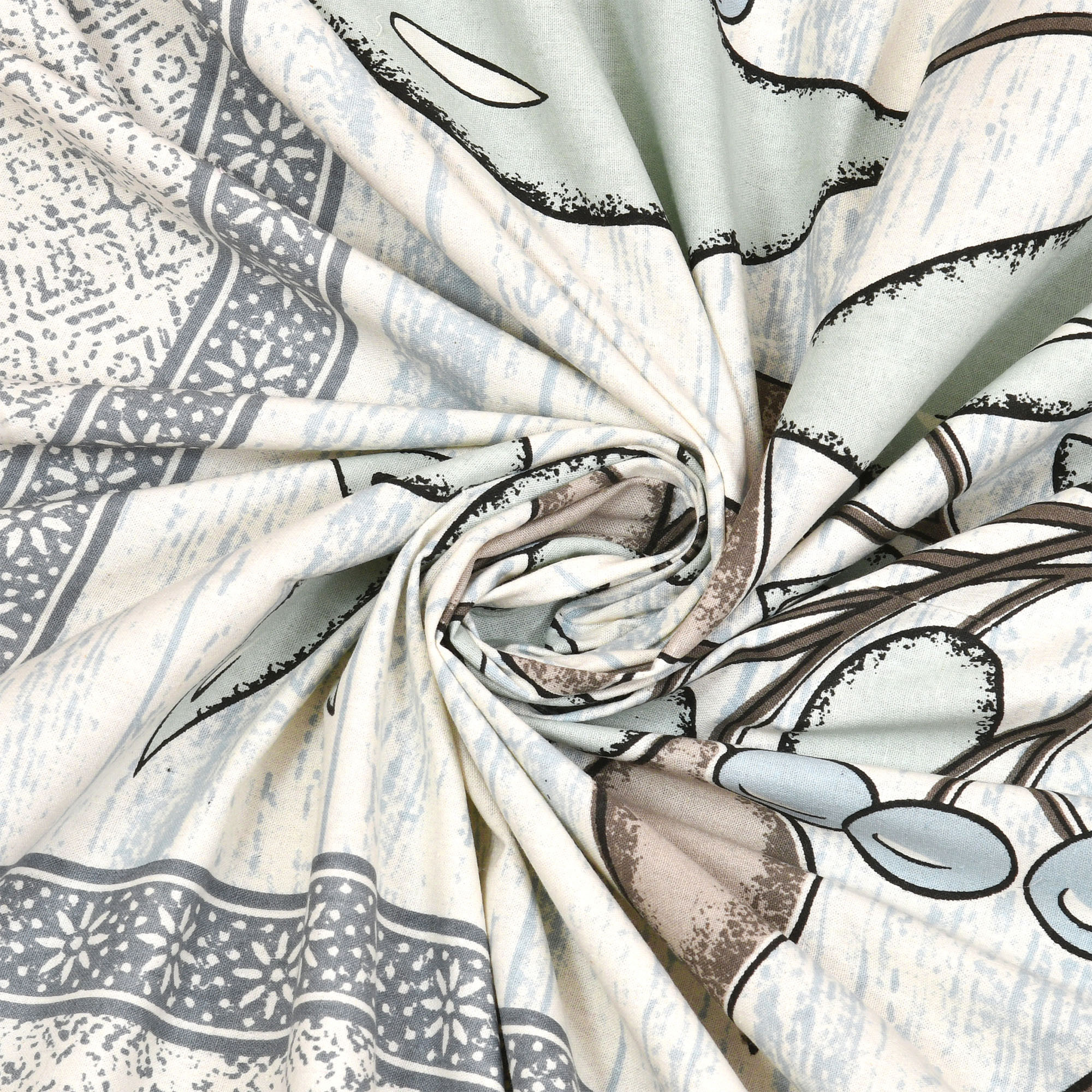 Kuber Industries Double Bedsheet with 2 Pillow Covers  160 TC Premium Cotton Bedsheet for Double Bed  Bedsheet for Living Room-Home  Hotels  Photo Frame Tree  100x108 Inch  Blue