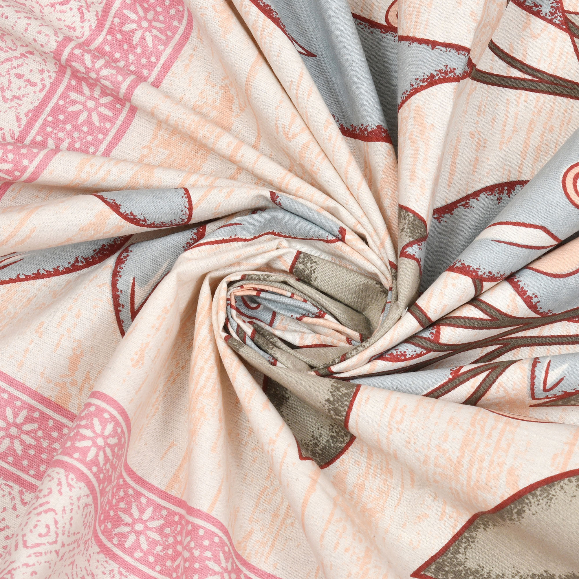 Kuber Industries Double Bedsheet with 2 Pillow Covers  160 TC Premium Cotton Bedsheet for Double Bed  Bedsheet for Living Room-Home  Hotels  Photo Frame Tree  100x108 Inch  Pink