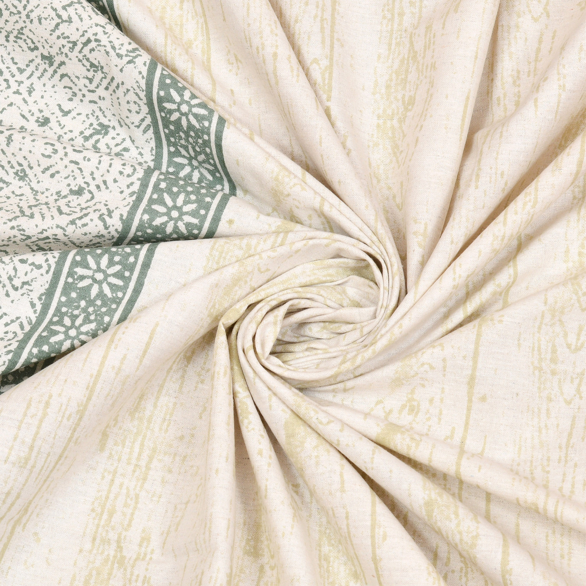 Kuber Industries Double Bedsheet with 2 Pillow Covers  160 TC Premium Cotton Bedsheet for Double Bed  Bedsheet for Living Room-Home  Hotels  Photo Frame Tree  100x108 Inch  Green