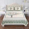 Double Bedsheet with 2 Pillow Covers | 160 TC Premium Cotton Bedsheet for Double Bed | Bedsheet for Living Room-Home &amp; Hotels | Photo Frame Tree | 100x108 Inch | Green