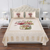 Double Bedsheet with 2 Pillow Covers | 160 TC Premium Cotton Bedsheet for Double Bed | Bedsheet for Living Room-Home &amp; Hotels | Photo Frame Flower Pot | 100x108 Inch | Cream