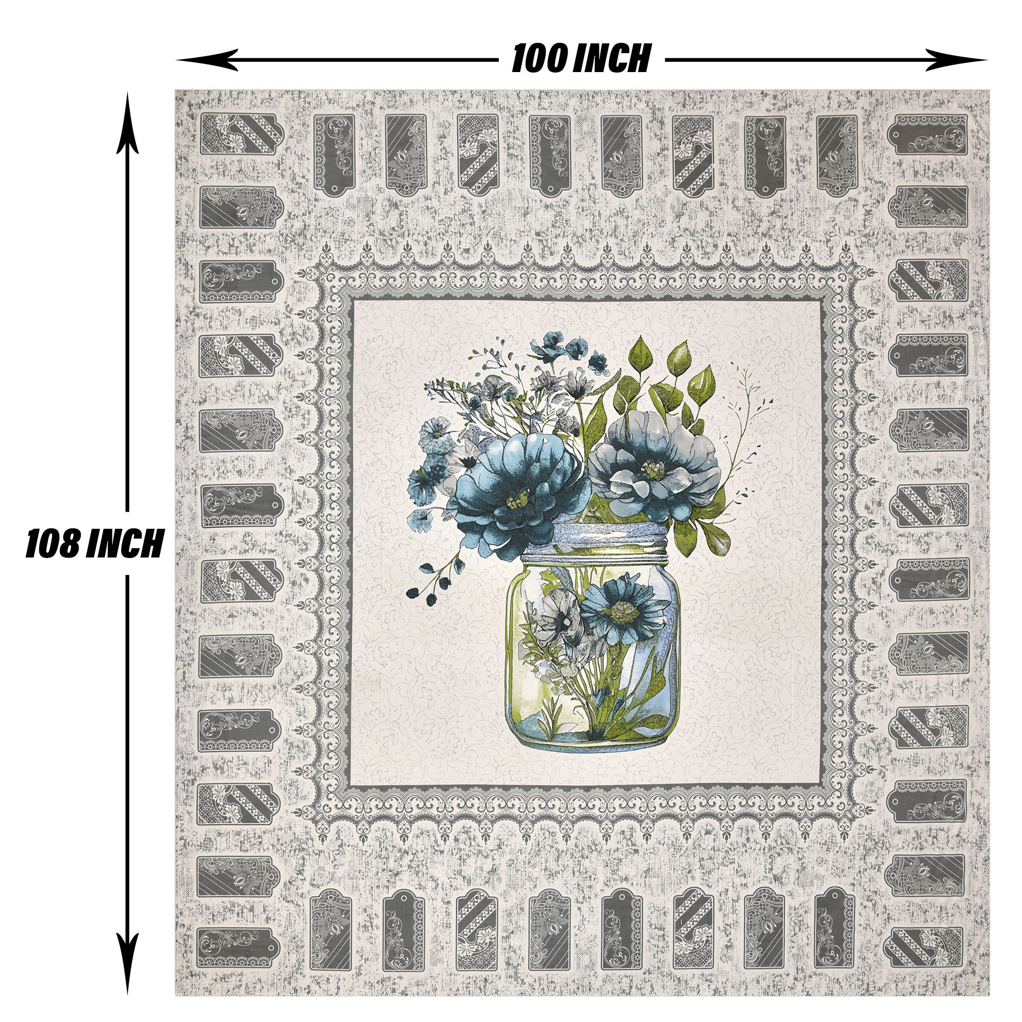 Kuber Industries Double Bedsheet with 2 Pillow Covers | 160 TC Premium Cotton Bedsheet for Double Bed | Bedsheet for Living Room-Home & Hotels | Photo Frame Flower Pot | 100x108 Inch | Gray