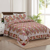 Kuber Industries Double Bedsheet with 2 Pillow Covers | 160 TC Premium Cotton Bedsheet for Double Bed | Bedsheet for Living Room-Home &amp; Hotels | Rusty Star Flower | 100x108 Inch | Brown