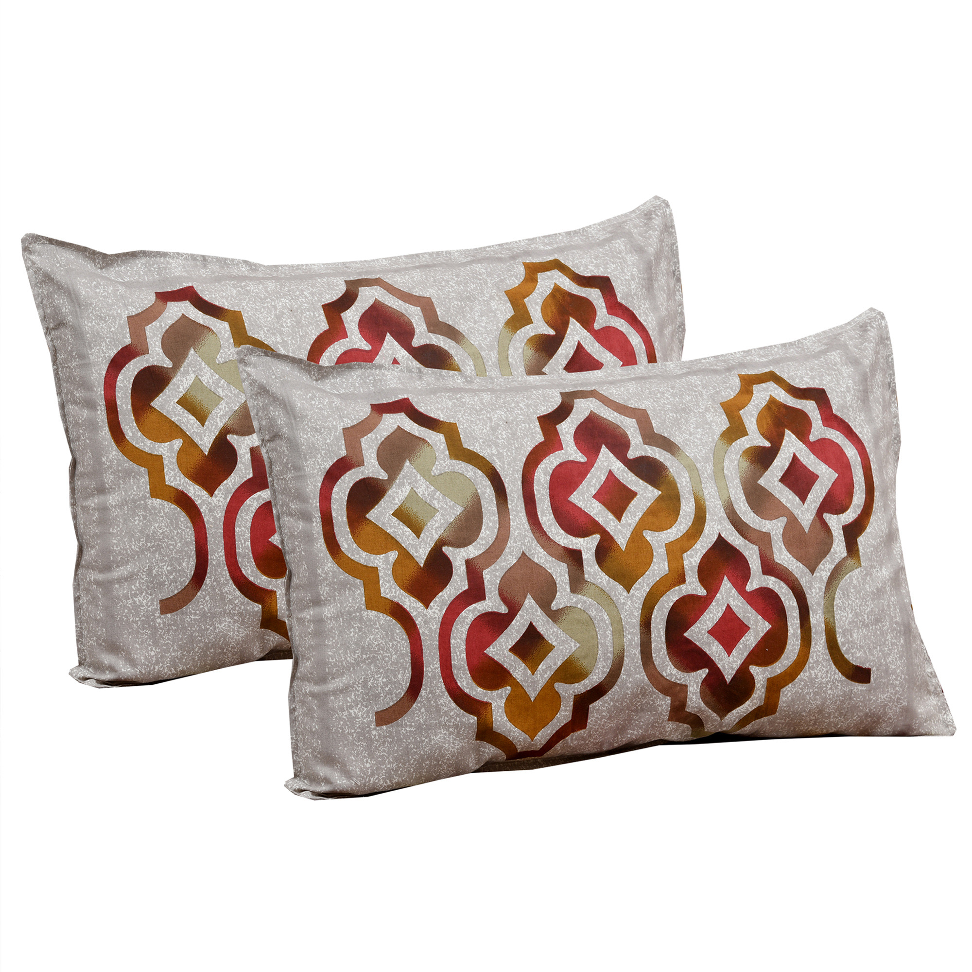 Kuber Industries Double Bedsheet with 2 Pillow Covers | 160 TC Premium Cotton Bedsheet for Double Bed | Bedsheet for Living Room-Home & Hotels | Rusty Star Flower | 100x108 Inch | Brown