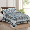 Kuber Industries Double Bedsheet with 2 Pillow Covers | 160 TC Premium Cotton Bedsheet for Double Bed | Bedsheet for Living Room-Home &amp; Hotels | Rusty Star Flower | 100x108 Inch | Green