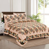 Kuber Industries Double Bedsheet with 2 Pillow Covers | 160 TC Premium Cotton Bedsheet for Double Bed | Bedsheet for Living Room-Home &amp; Hotels | Rusty Star Flower | 100x108 Inch | Peach