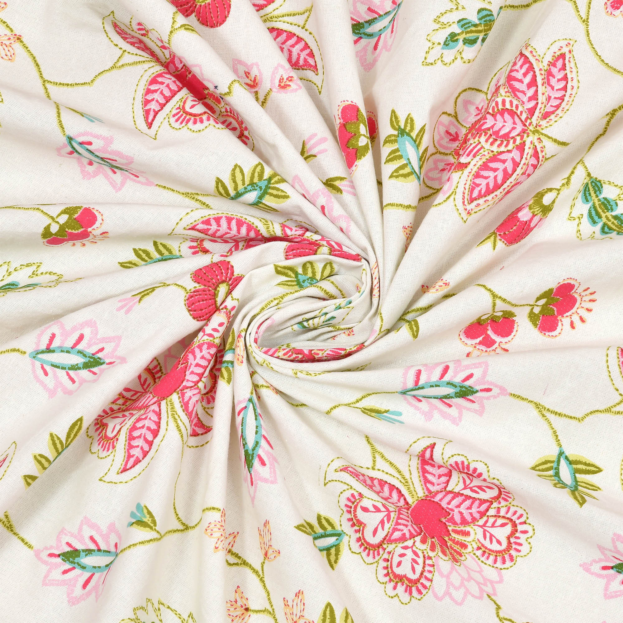 Kuber Industries Double Bedsheet with 2 Pillow Covers  186 TC Premium Cotton Bedsheet for Double Bed  Bedsheet for Living Room-Home  Hotels  Embroidery Flower Zig-Zag  100x108 Inch  Pink