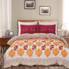 Kuber Industries Double Bedsheet with 2 Pillow Covers | 186 TC Premium Cotton Bedsheet for Double Bed | Bedsheet for Living Room-Home &amp; Hotels | Embroidery Elephant | 100x108 Inch | Yellow