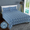 Kuber Industries Double Bedsheet(228 * 254 cm)|Cotton 120 TC Luxury Printed Soft &amp; Lightweight Bedsheet for Double Bed with 2 Pillow Covers (Blue)