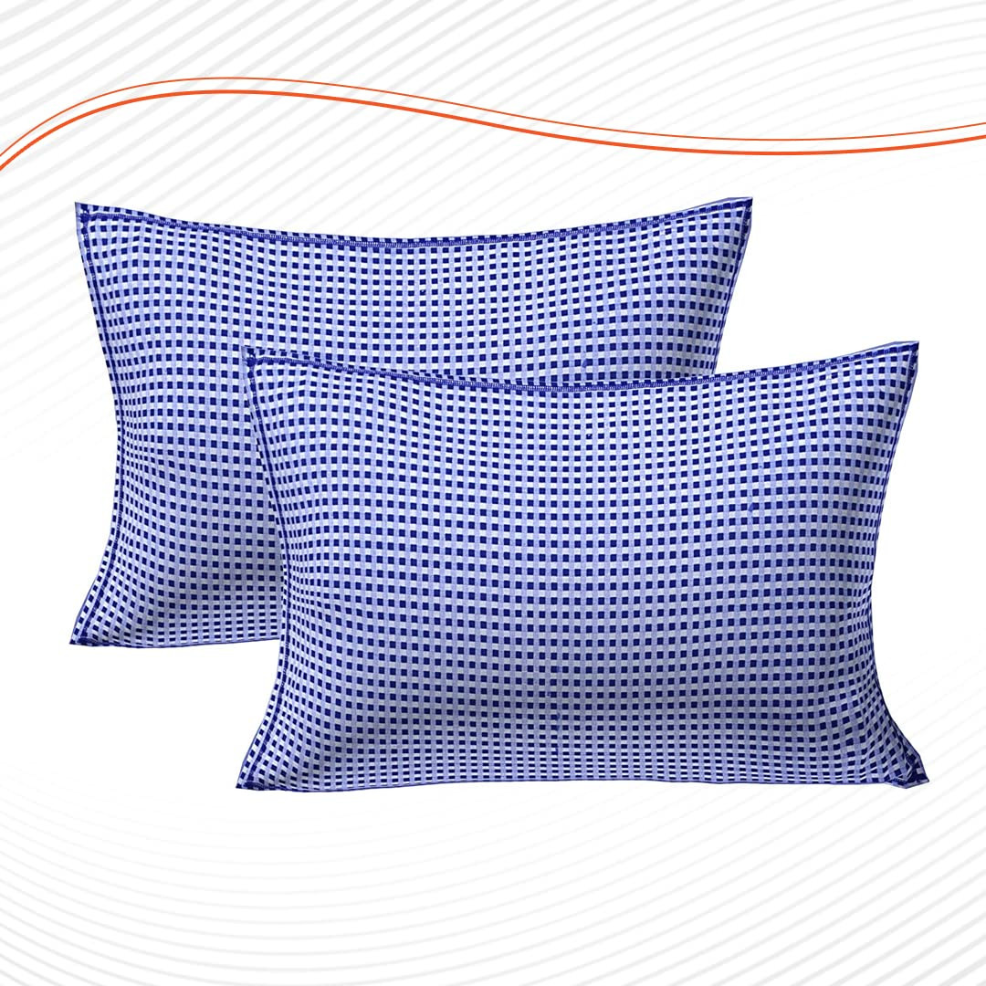 Kuber Industries Double Bedsheet(228 * 254 cm)|Cotton 120 TC Luxury Printed Soft & Lightweight Bedsheet for Double Bed with 2 Pillow Covers (Blue & White)