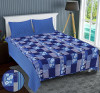 Kuber Industries Double Bedsheet(228*254 cm)|Cotton 120 TC Luxury Printed Soft &amp; Lightweight Bedsheet for Double Bed with 2 Pillow Covers (Blue)