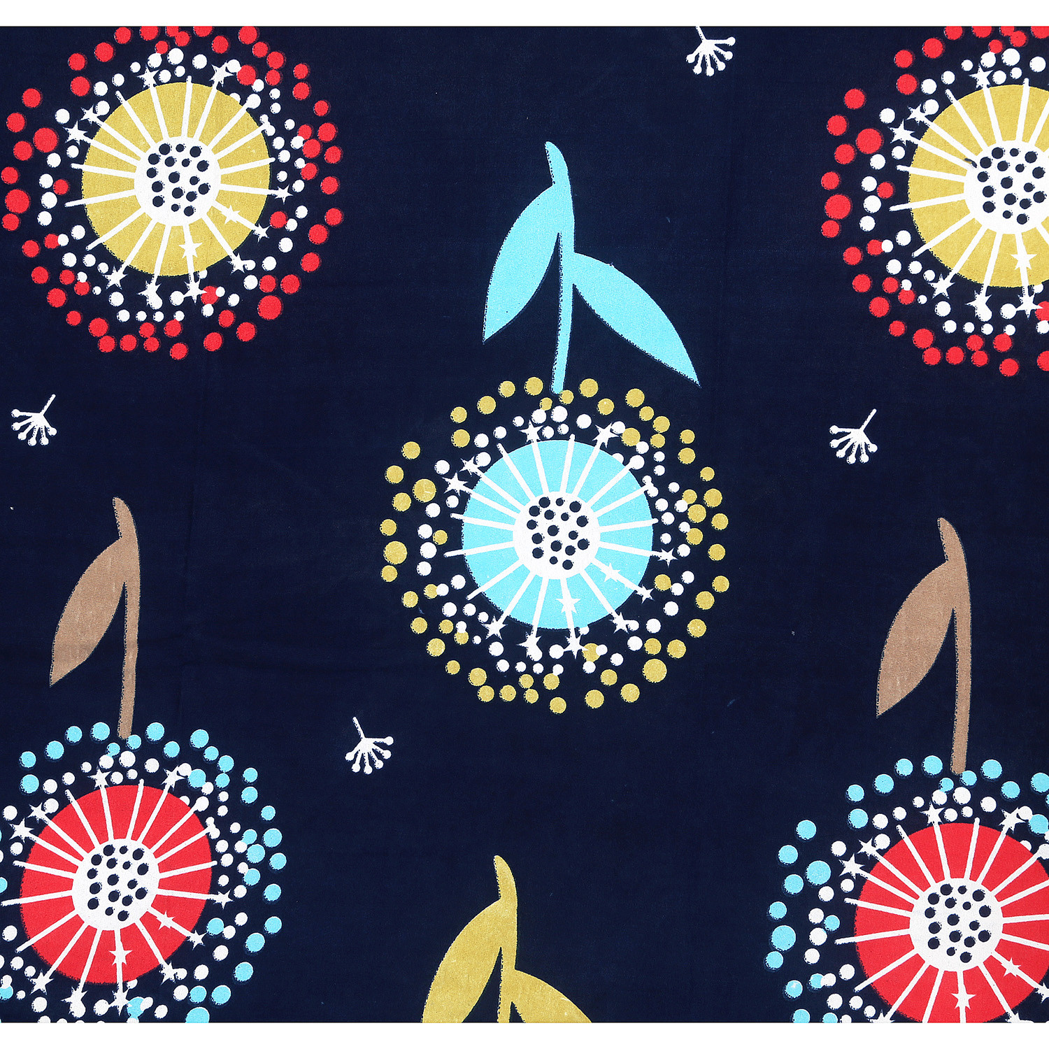 Kuber Industries Double Bedsheet|Floral Print Premium Glace Cotton Breathable Bedsheet With Two Pillow Covers,90