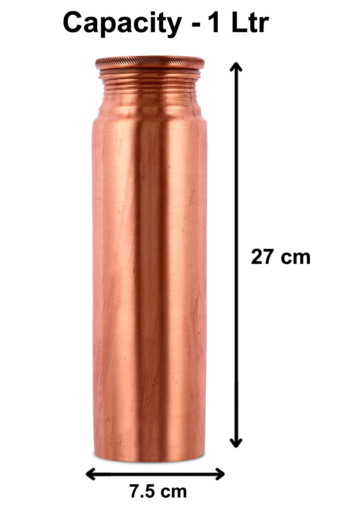 Kuber Industries Dove Pure Copper Water Bottle,1Ltr (Brown)-KUBMRT11571