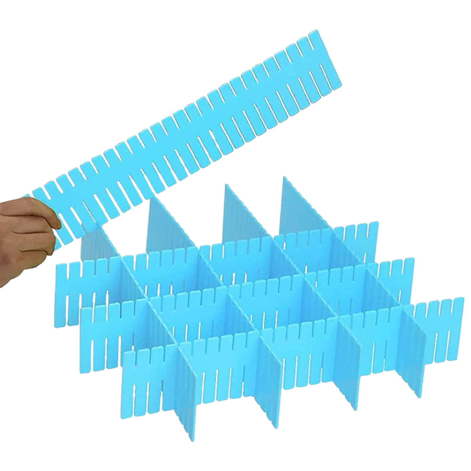 Kuber Industries Drawer Divider|Plastic Adjustable Drawer Organizer|Flexible Drawer Dividers For Socks|Tie|Makeup|Kitchen|Dresser|(Assorted)
