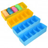 Kuber Industries Drawer Organizer | Plastic Undergarment Organizer for Socks-Ties | Stackable Drawer Divider Box | Closet Storage Box | 5 Grid Stationery Organizer | Pack of 4 | Multi