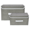 Kuber Industries Drawer Storage Box | Foldable Dhakkan Storage Box | Non-Woven Clothes Organizer | Storage Box with Handle | S | M | Pack of 2 | Gray