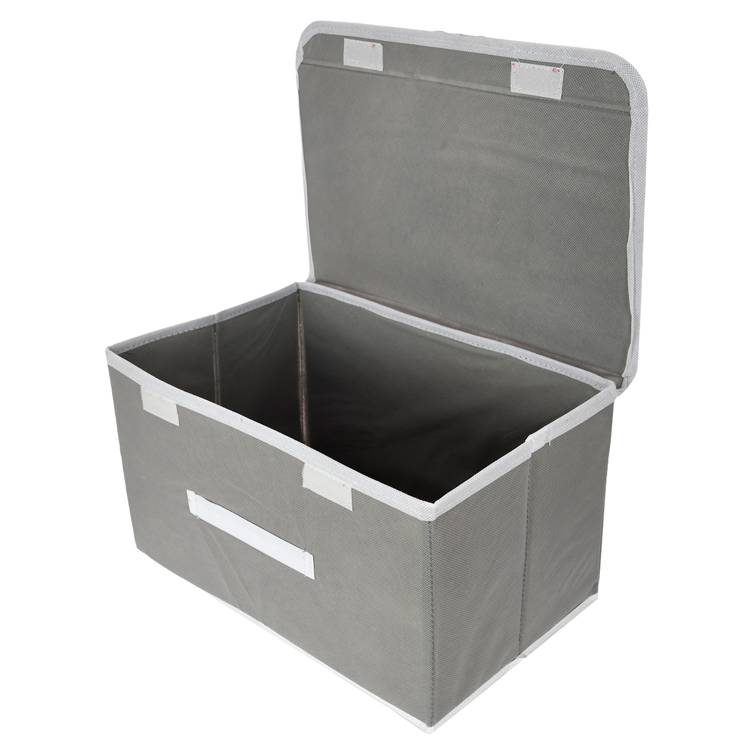 Kuber Industries Drawer Storage Box | Foldable Dhakkan Storage Box | Non-Woven Clothes Organizer | Storage Box with Handle | S | M | Pack of 2 | Gray