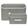 Kuber Industries Drawer Storage Box | Foldable Dhakkan Storage Box | Non-Woven Clothes Organizer | Storage Box with Handle | S | L | Pack of 2 | Gray