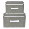 Kuber Industries Drawer Storage Box | Foldable Dhakkan Storage Box | Non-Woven Clothes Organizer | Storage Box with Handle | M | L | Pack of 2 | Gray