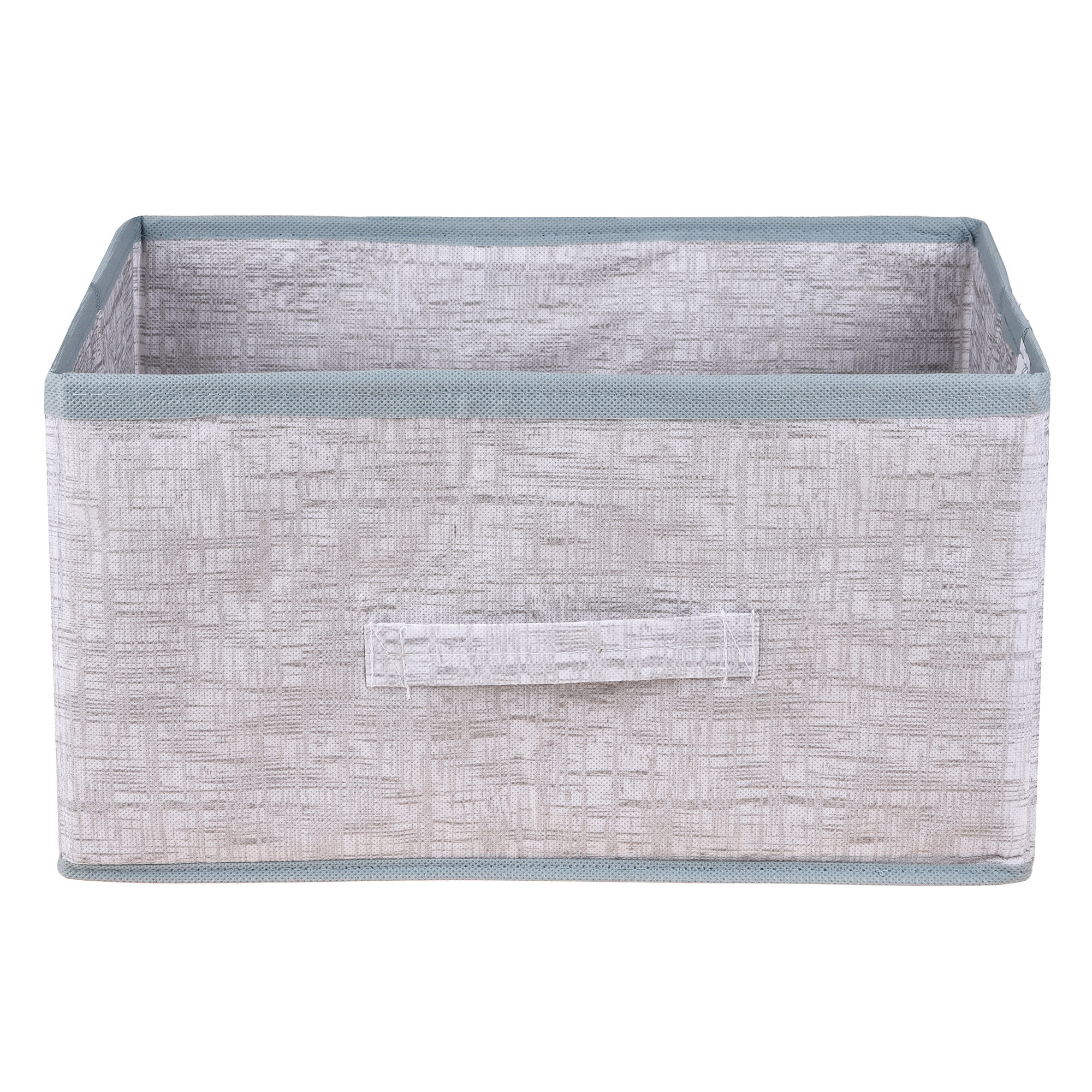 Kuber Industries Drawer Storage Box | Storage Bin for Clothes | Wardrobe Organizer for Books | Closet Box with Handle | Non-Woven Storage Box | Jute Printed Storage Box | Gray