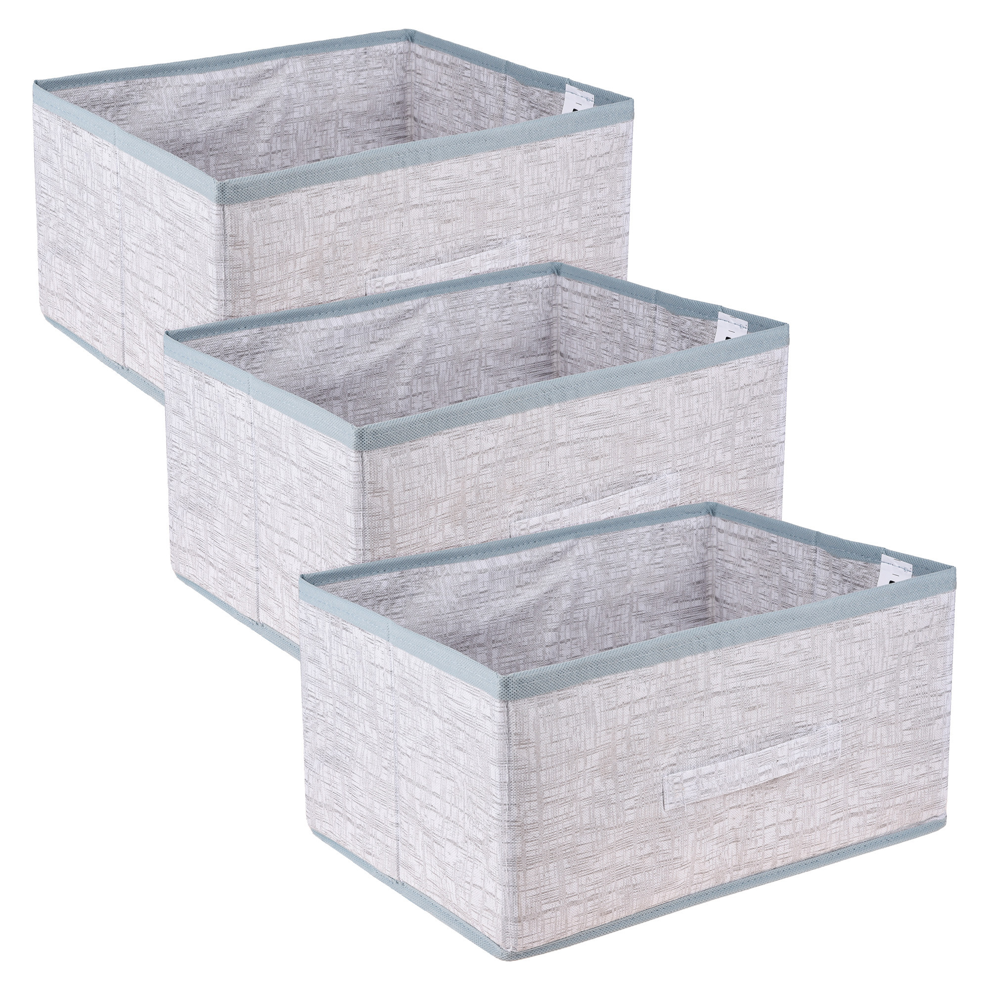 Kuber Industries Drawer Storage Box | Storage Bin for Clothes | Wardrobe Organizer for Books | Closet Box with Handle | Non-Woven Storage Box | Jute Printed Storage Box | Gray