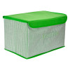 Kuber Industries Drawer Storage Box | Zig Zag Dhakkan Storage Box | Non-Woven Clothes Organizer For Toys | Storage Box with Handle | Large | Green