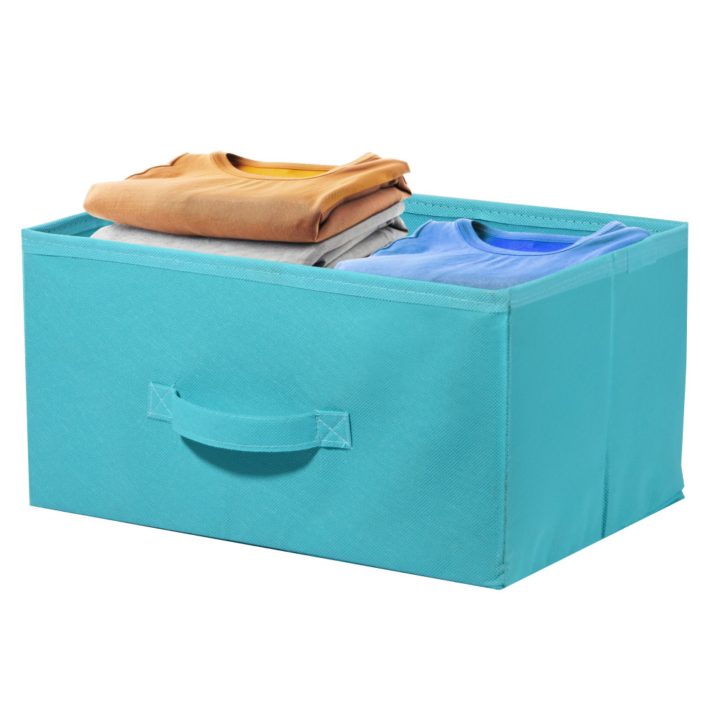 Image of Kuber Industries Drawer Storage Organizer | Foldable Cloth Storage Organizer for Wardrobe | Storage Organiser for Books-Toys | Closet Storage For Socks, Bra, Scarfs | Plain | Reliance Green