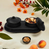 Dry Fruit Set | 2 Pcs Serving Tray for Snacks-Cookies-Pickles-Dry Fruits-Namkeen's | Storage Organizer Bowls Set for Dried Fruits-Nuts-Chocolates | Matuki Serving Set | Black