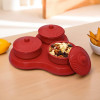 Dry Fruit Set | 3 Pcs Serving Tray for Snacks-Cookies-Pickles-Dry Fruits-Namkeen's | Storage Organizer Bowls Set for Dried Fruits-Nuts-Chocolates | Matuki Serving Set | Red