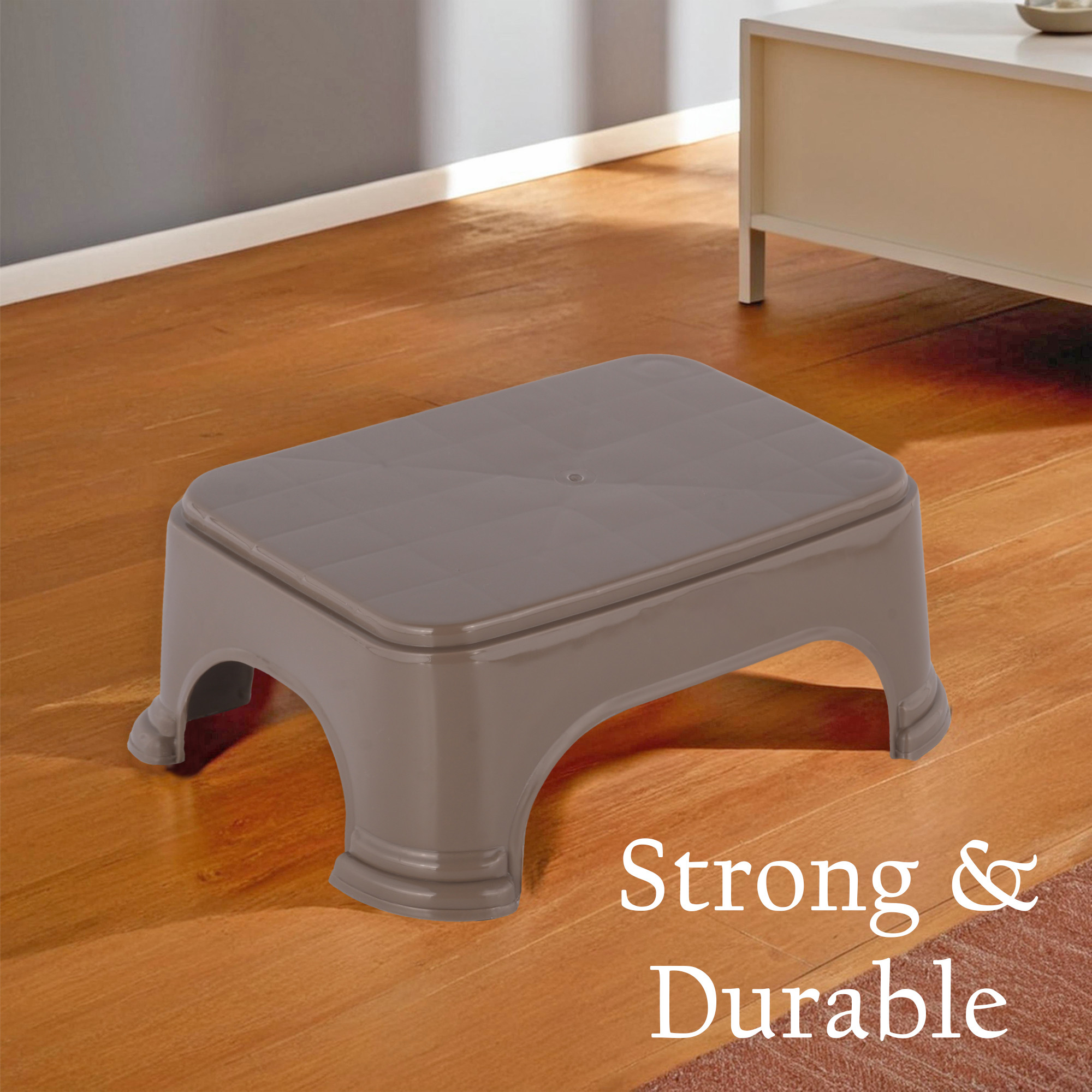 Kuber Industries Durable Bathroom Stool for Bathing  Comfortable Indoor Machiya for Sitting  Senior Citizens Bath Stool  Adults Patla Chair for Home  Plain P6 - Brown