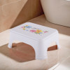 Durable Bathroom Stool for Bathing | Comfortable Indoor Machiya for Sitting | Senior Citizens Bath Stool & Adults Patla Chair for Home | Square Printed- White