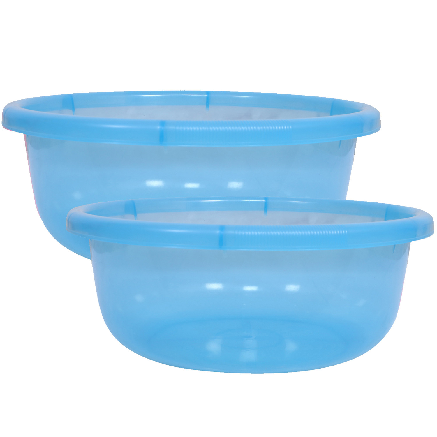Kuber Industries Durable Deep Bath Tub|Versatile Short Livestock Feeding Pan|Unbreakable Plastic Utility Gaint Basin for Baby Bathing,Washing Clothes,26 Litre (Sky Blue)