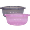 Kuber Industries Durable Deep Bath Tub|Versatile Short Livestock Feeding Pan|Unbreakable Plastic Utility Gaint Basin for Baby Bathing,Washing Clothes,26 Litre,Pack of 2 (Black &amp; Pink)