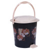 Kuber Industries Durable Floral Print Plastic Pedal Dustbin|Waste Bin|Trash Can For Kitchen &amp; Home With Handle,7 Litre (Black)