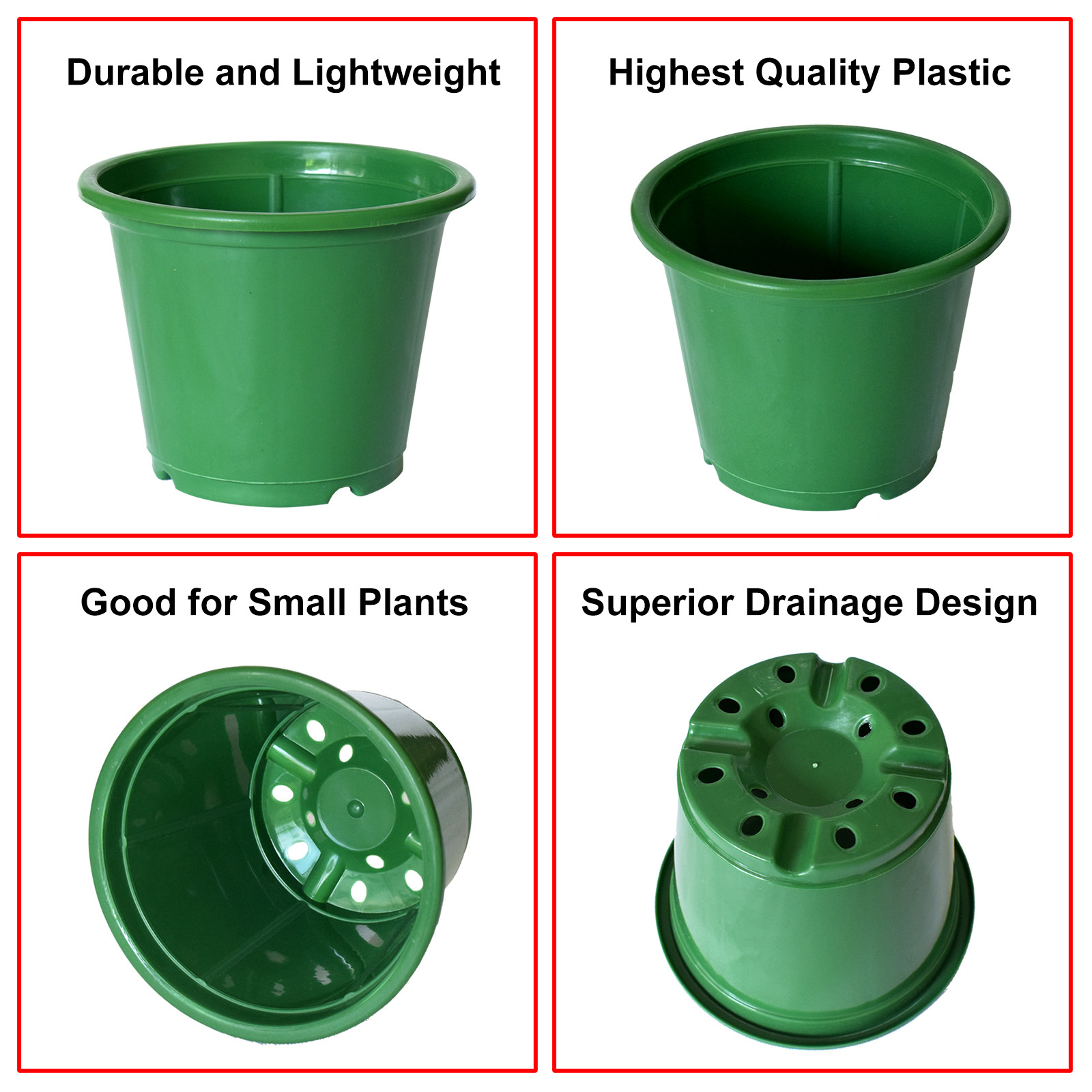 Kuber Industries Durable Plastic Flower Pot|Gamla for Indoor Home Decor & Outdoor Balcony,Garden,6