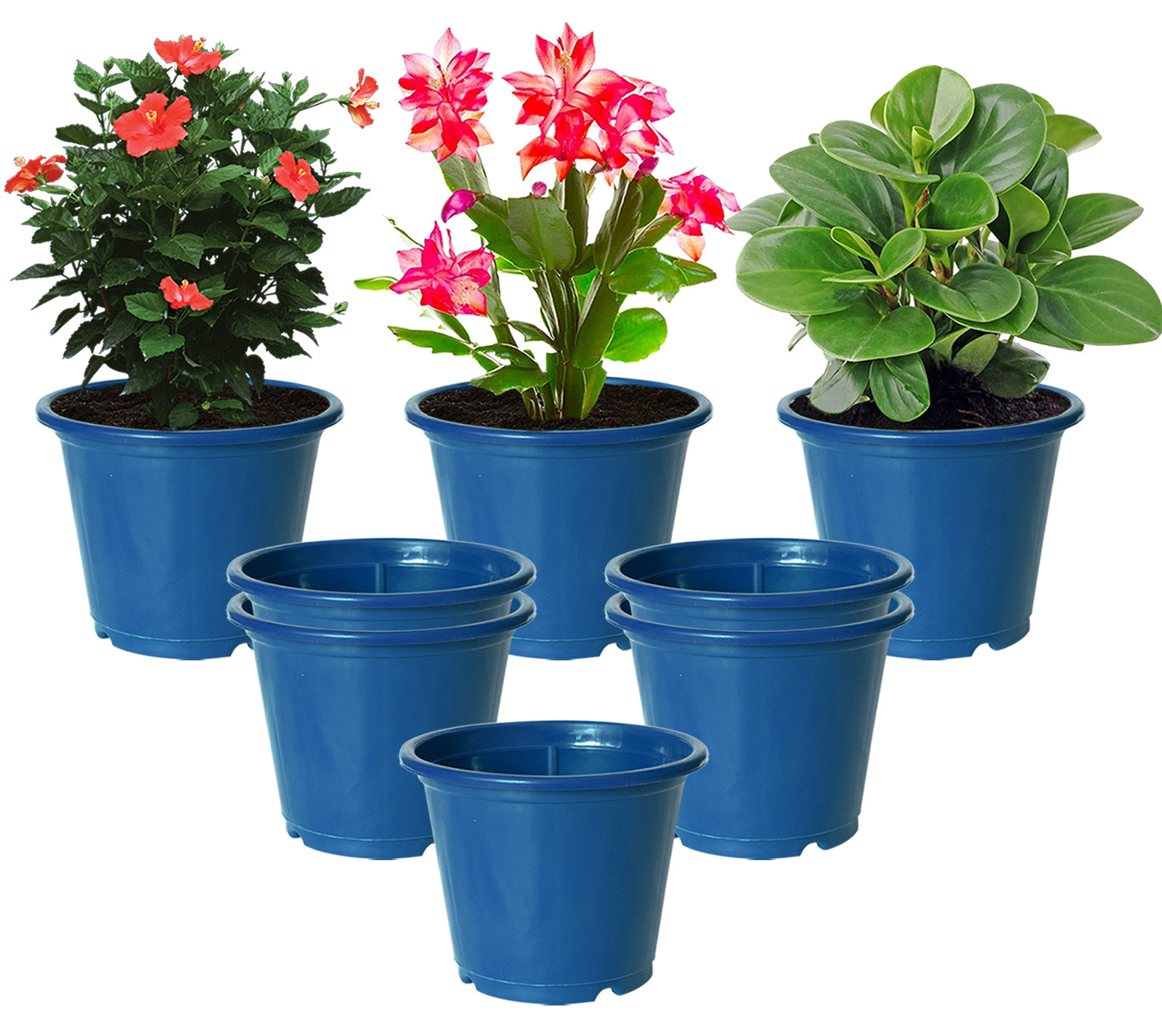 Kuber Industries Durable Plastic Flower Pot|Gamla With Drain Holes for Indoor Home Decor & Outdoor Balcony,Garden,6