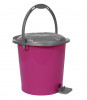 Kuber Industries Durable Plastic Pedal Dustbin|Waste Bin|Trash Can For Kitchen &amp; Home With Handle,10 Litre (Pink)