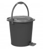 Kuber Industries Durable Plastic Pedal Dustbin|Waste Bin|Trash Can For Kitchen &amp; Home With Handle,10 Litre (Gray)