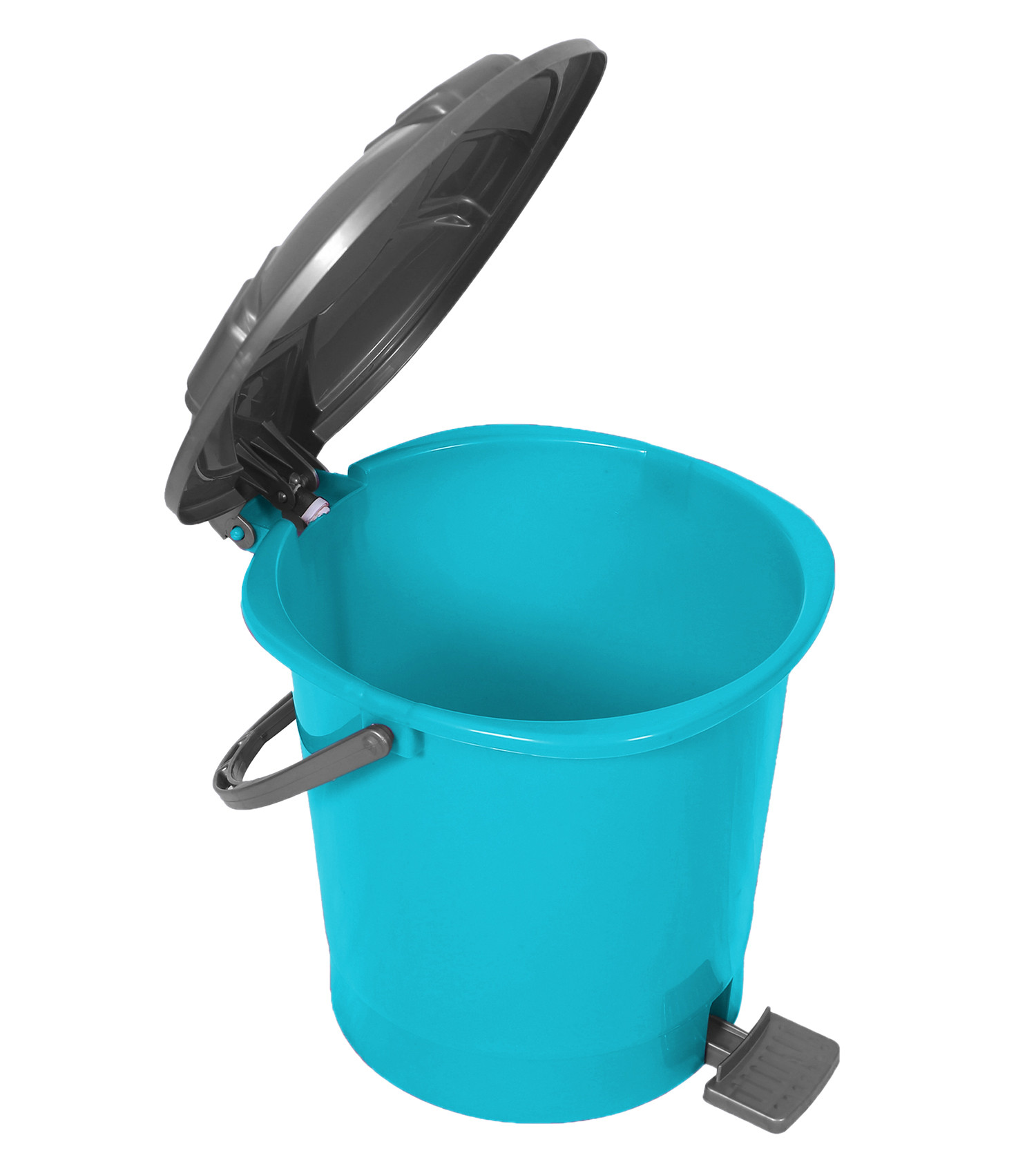 Kuber Industries Durable Plastic Pedal Dustbin|Waste Bin|Trash Can For Kitchen & Home With Handle,7 Litre (Sky Blue)
