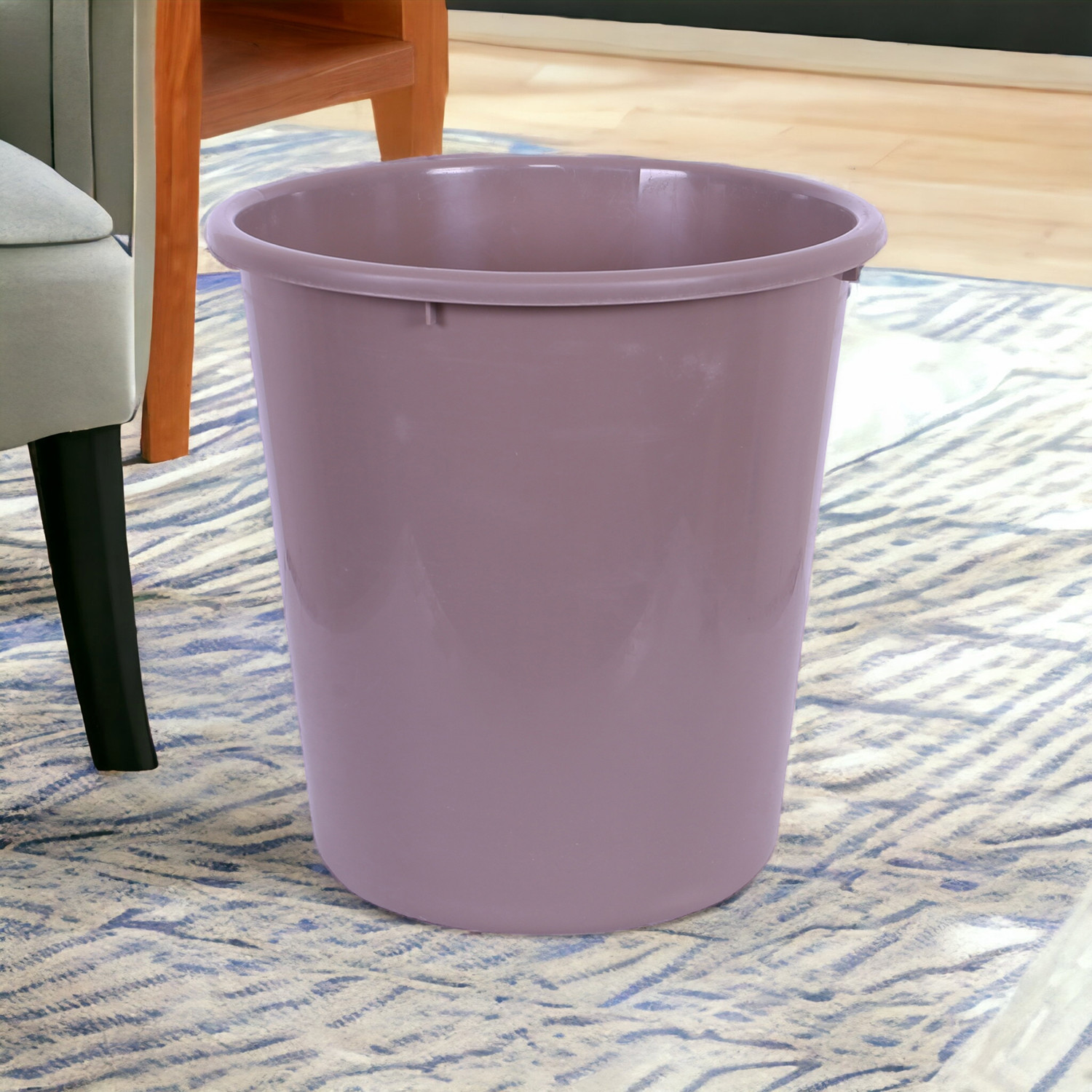 Kuber Industries Dustbin  Open Dustbin  Plastic Garbage Dustbin  Dustbin For Kitchen  Dustbin For Bathroom  Office Dustbin  Plain Sada Dustbin  13 LTR  Brown