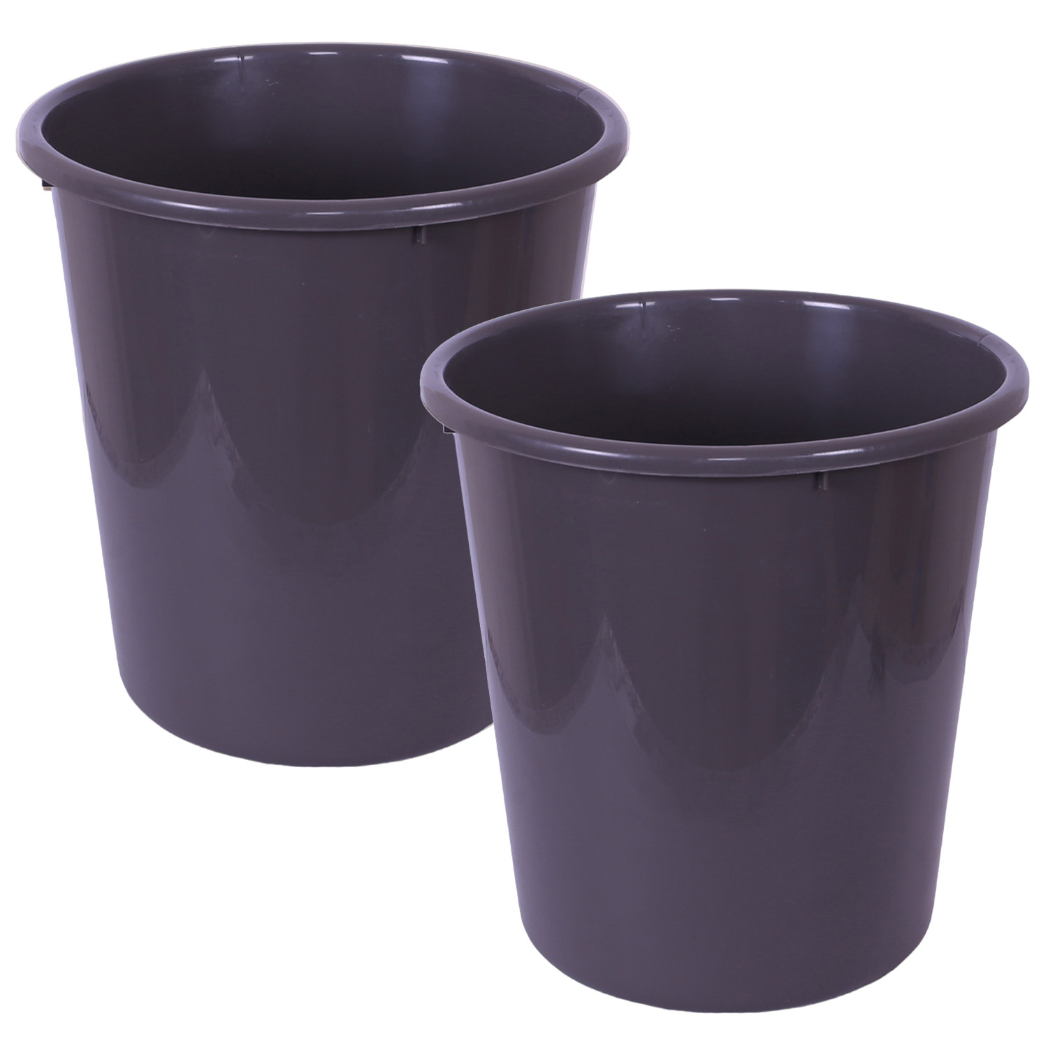 Kuber Industries Dustbin | Open Dustbin | Plastic Garbage Dustbin | Dustbin For Kitchen | Dustbin For Bathroom | Office Dustbin | Plain Sada Dustbin | 7 LTR | 066 | Gray